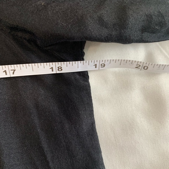 GAP Black Ruffled Puff Sleeve Silk Blend Blouse - Picture 11 of 16